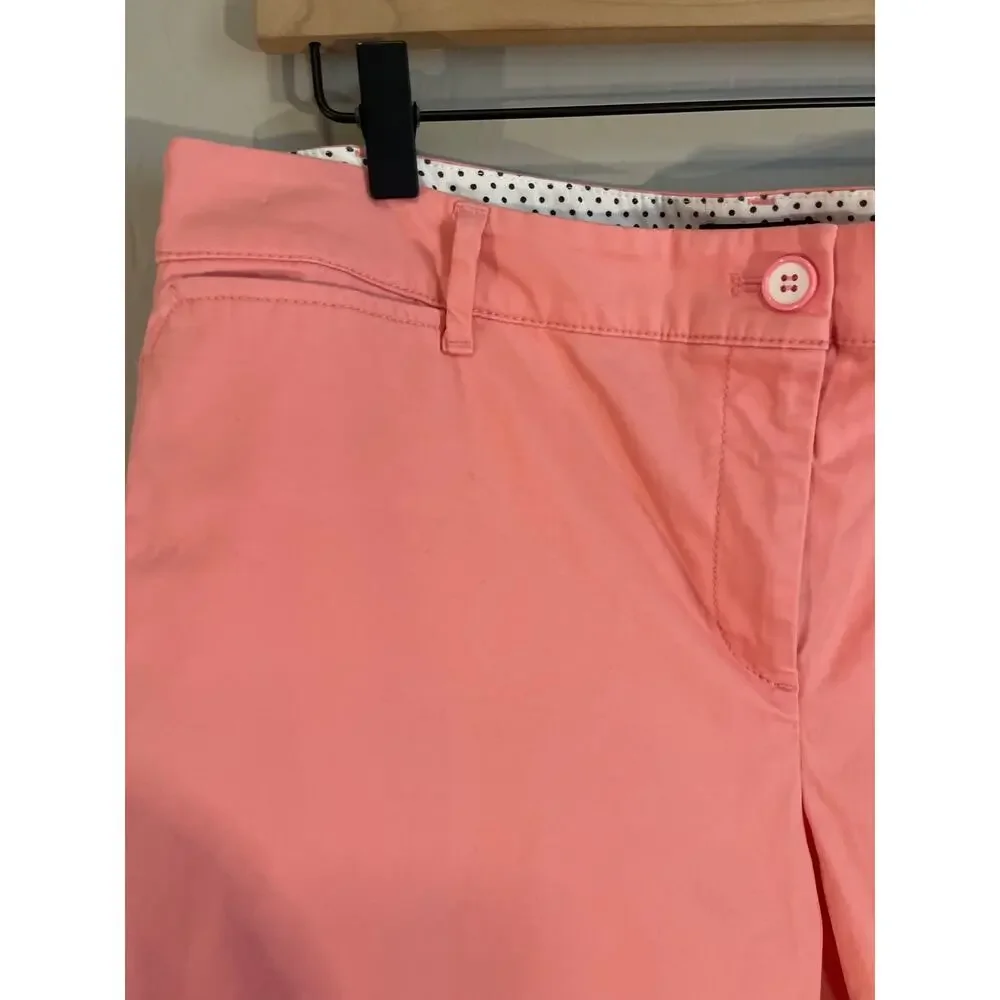 Talbots Women's Pink/Coral Perfect Crop pants with button detail - 14 Petite - Picture 3 of 5